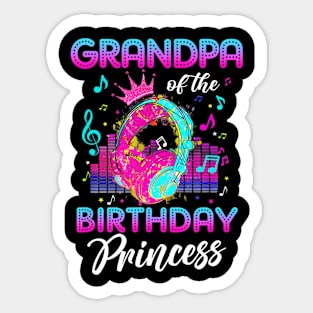 Grandpa Of The Birthday Princess Rockstars Sticker